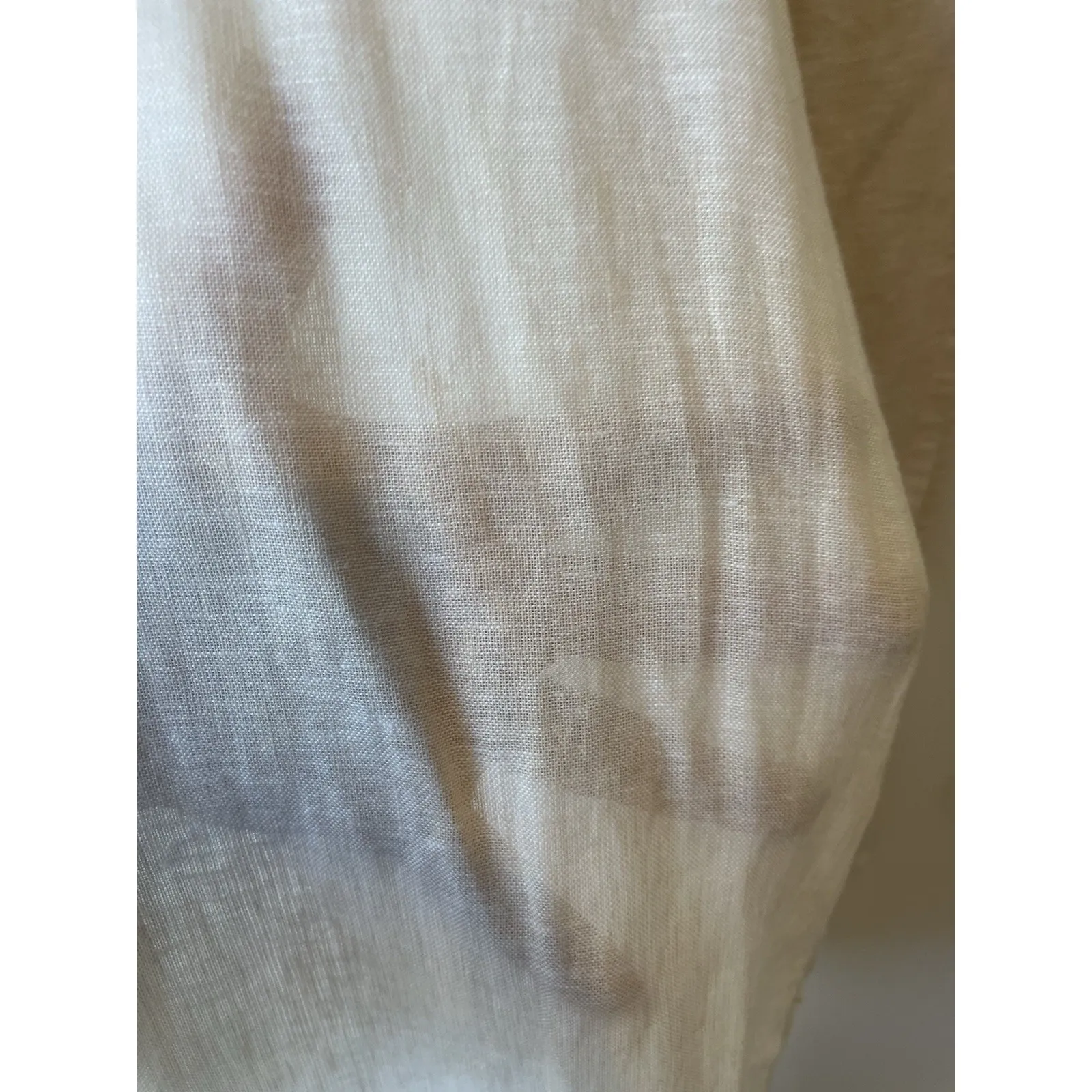 C&C California Linen Pants Medium Tan Wide Leg Lightweight Side Slit Beach Loung - Image 4