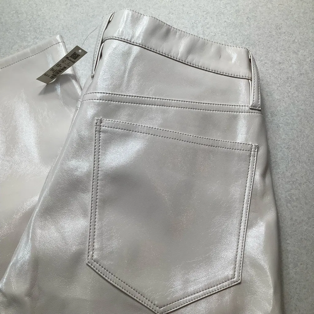 Madewell Perfect Vintage Straight 28‎ Faux Leather Edition Cream NWT - Image 6