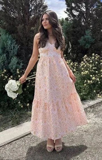 NWT Loft Petite Eyelet Open Back White Tiered Cotton Maxi Dress - Image 2