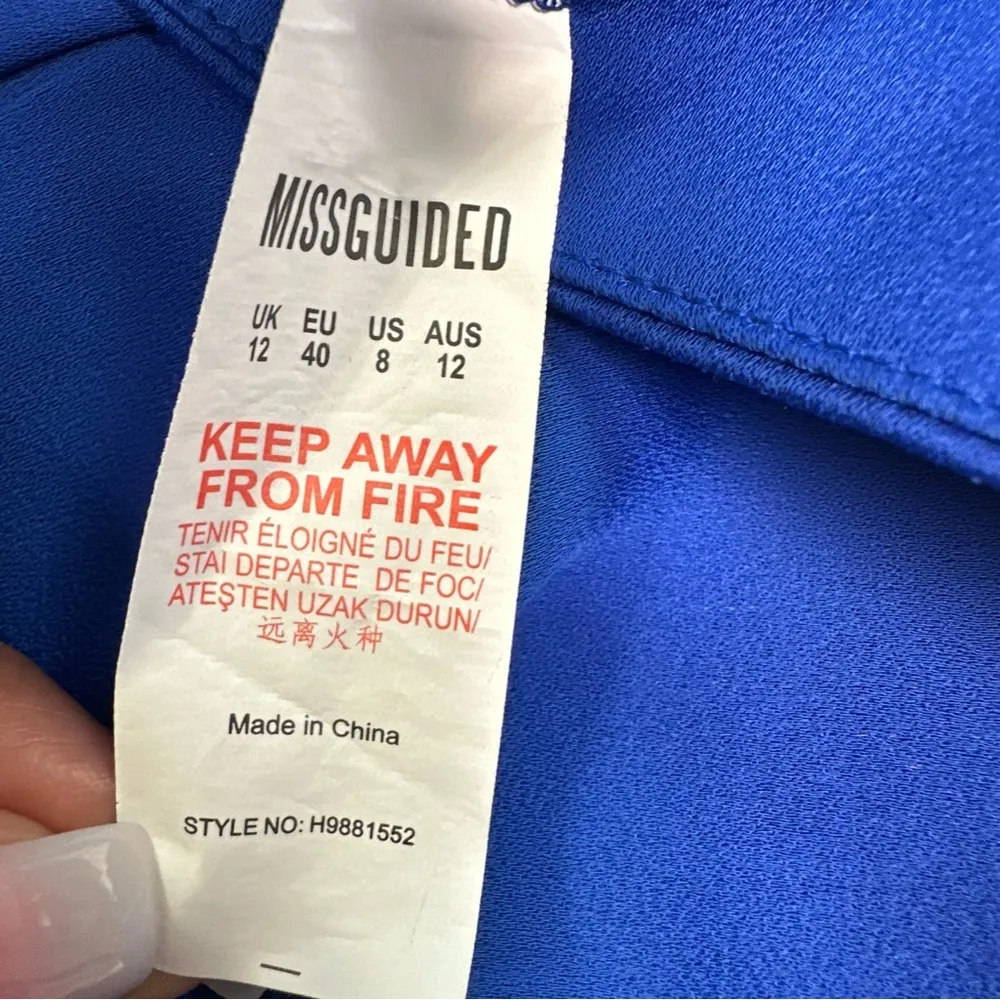 Missguided Casual Women's High Waist Royal Blue Neutral Shorts with Side Zipper - Image 8