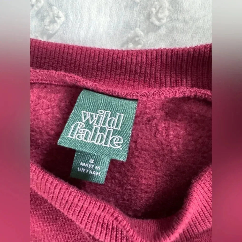 wild fable Cropped Sweatshirt Hoodie Pullover Wine Maroon Size Small Target - Image 3