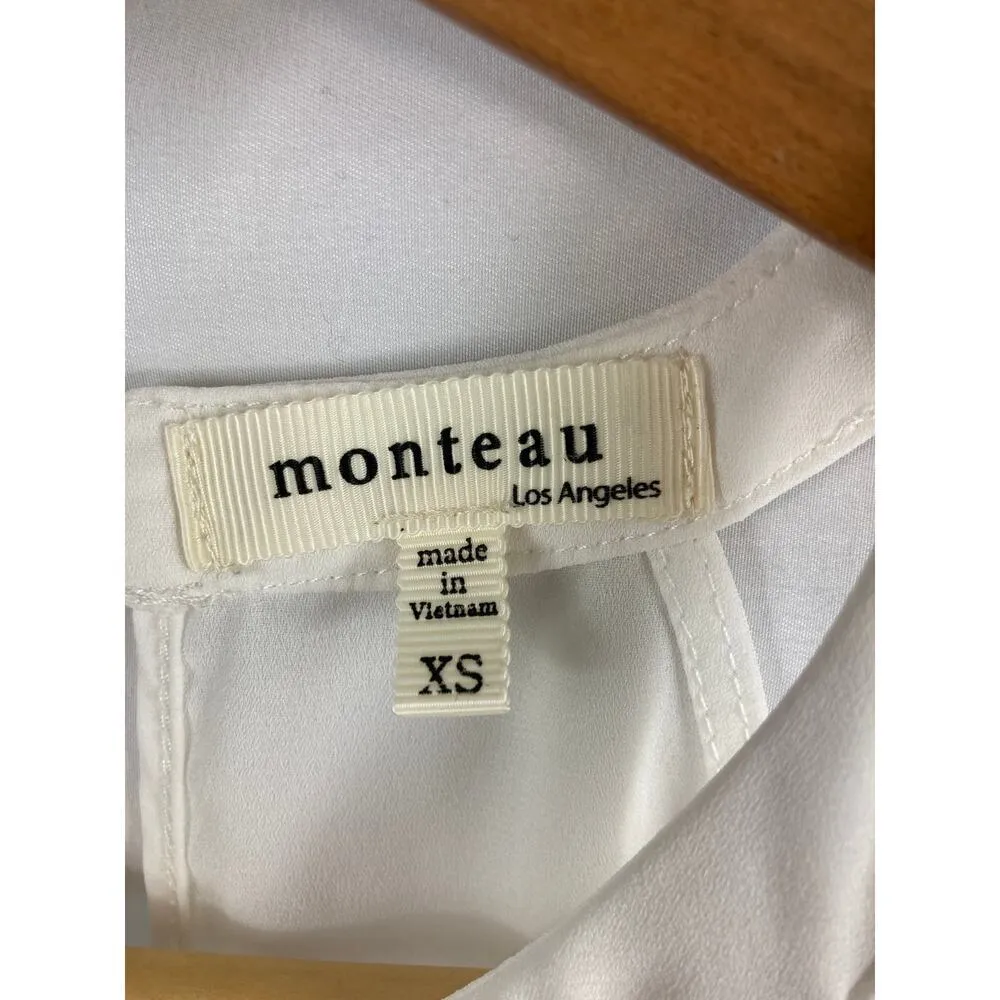 Monteau high neck crochet detail sleeveless blouse XS - Image 2