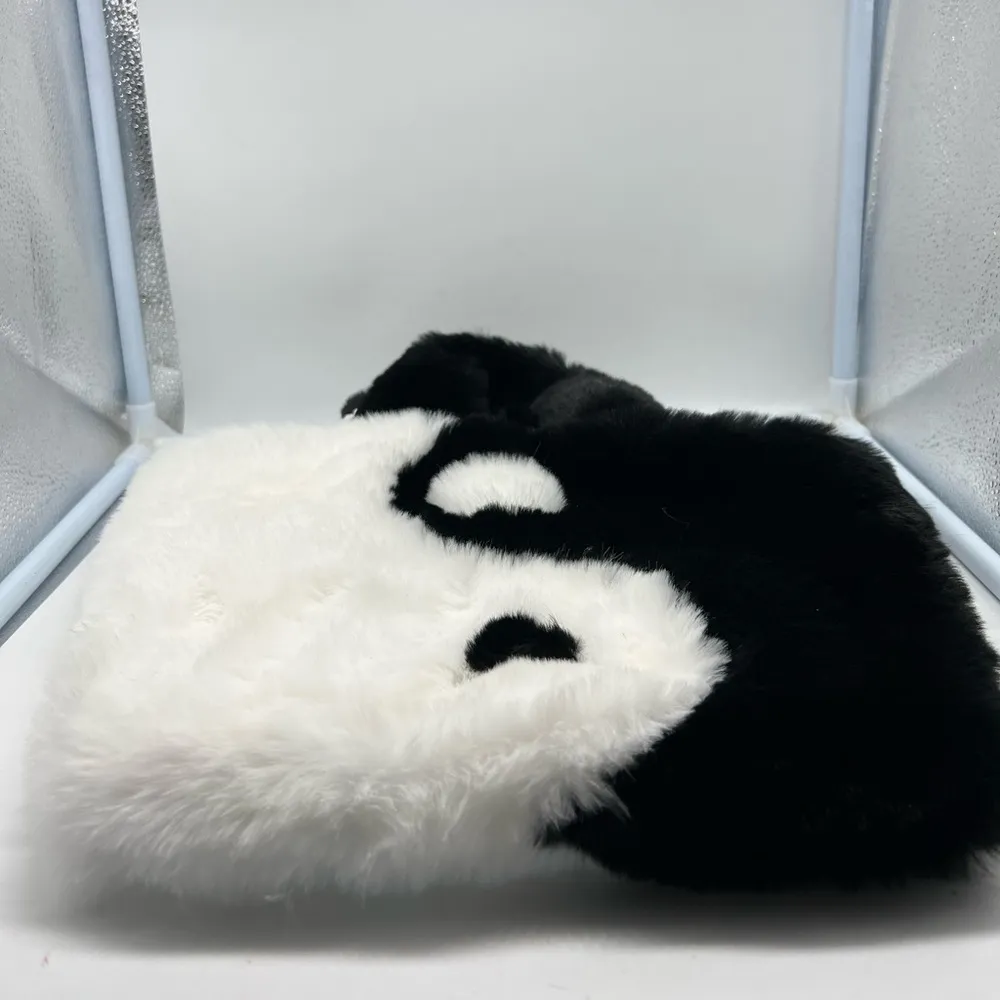 NEW fuzzy black and white super soft Yin Yang bag - Image 13