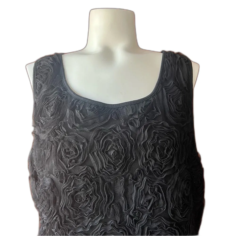 Ann Taylor Black Mesh Layered Blouse Top XL - Image 2