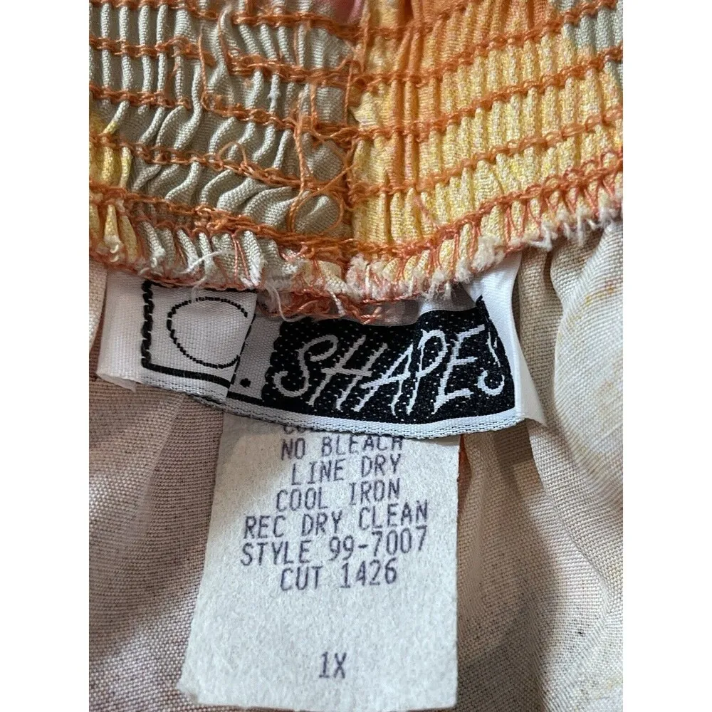 C.M. Shapes Pink Peach Floral Elastic Waist Below Knee Wide Leg Shorts 1x NWT - Image 9