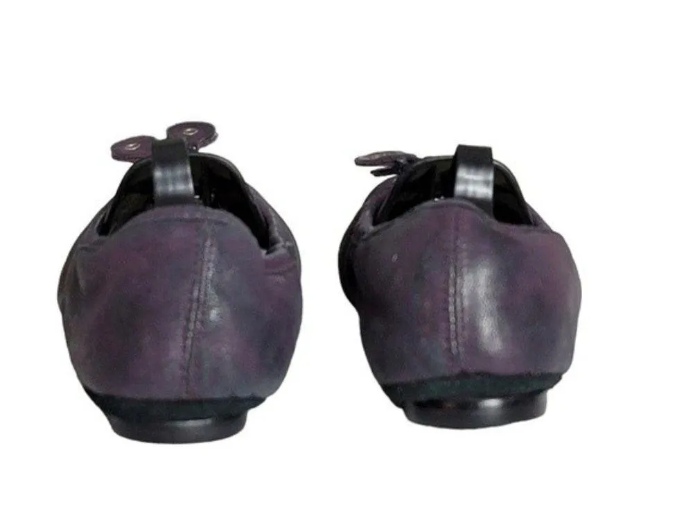Bernardo Leather Flats Shearling Lined Ballerina Purple Sz 6M - Image 5