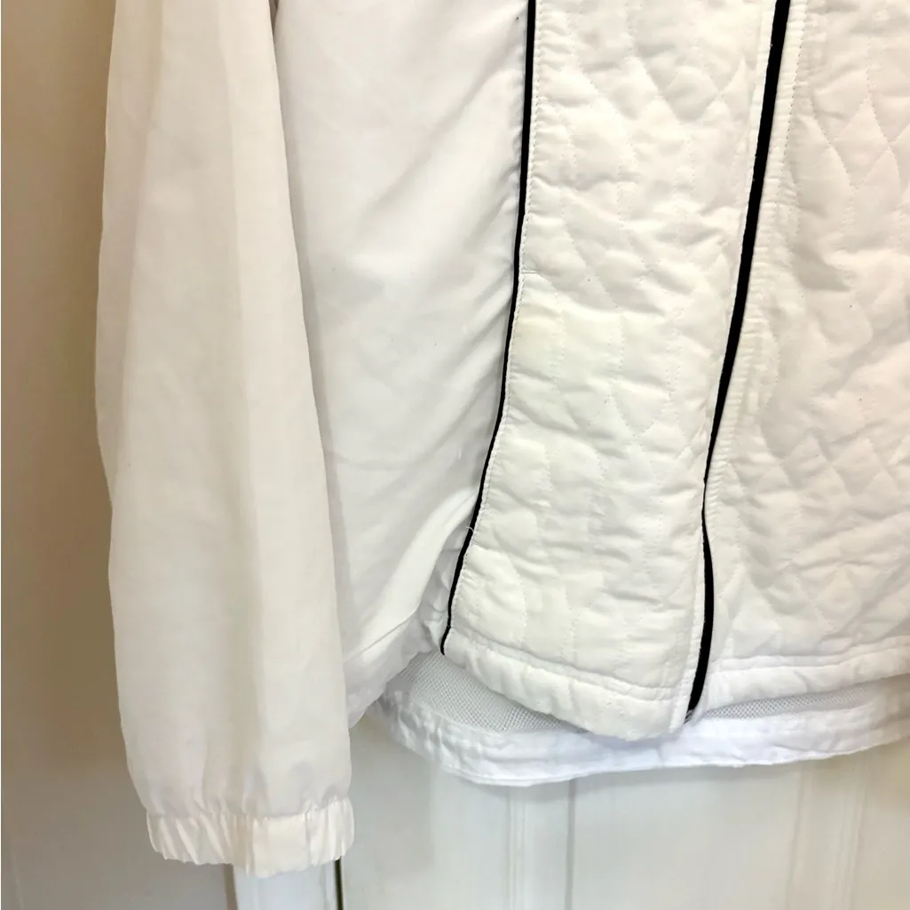 Three Hearts Windbreaker Jacket in White with Black Trim Size XL - Image 3