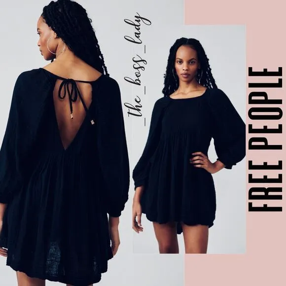 Free People dress mini dress tunic sundress babydoll pleated - Image 5