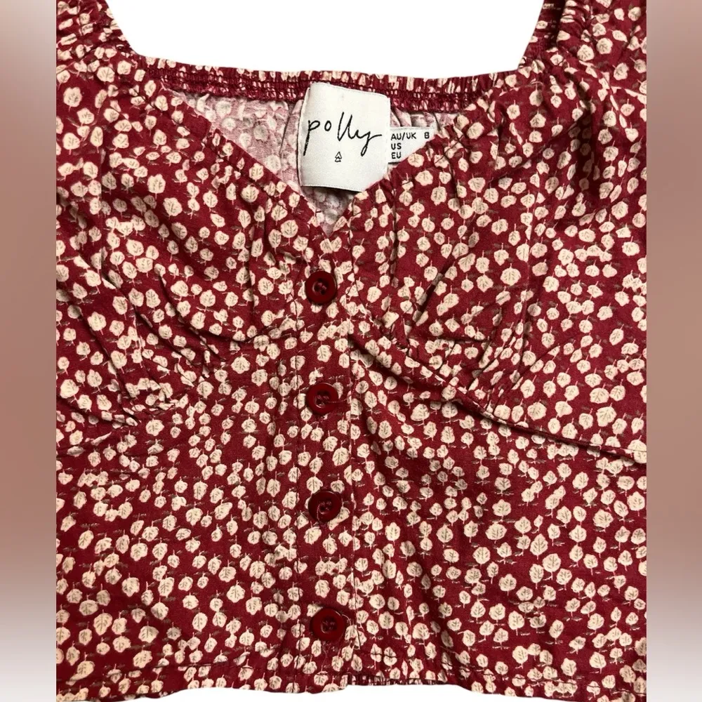 Princess Polly red floral crop top - Image 2