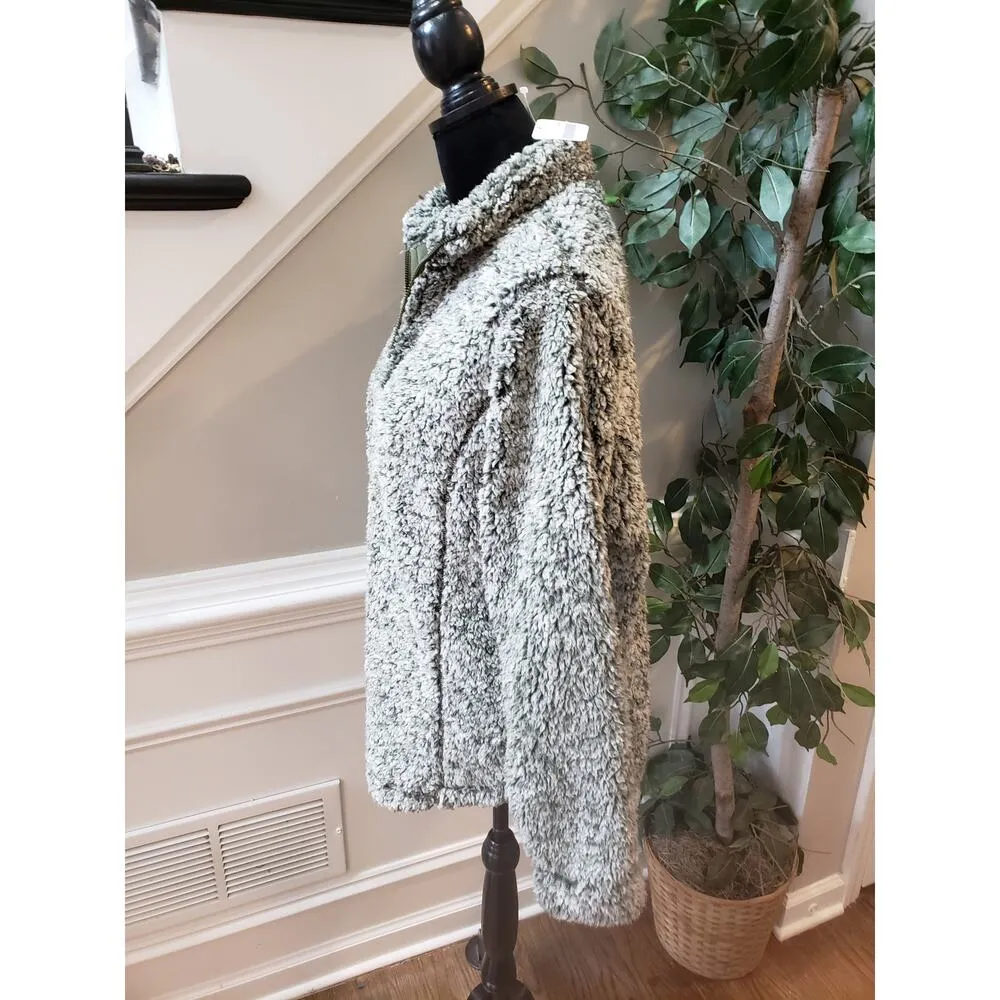 Blossom by P Sweater Women's L Gray 100% Polyester Sherpa Long Sleeve 1/4 Zip Size L - Image 11