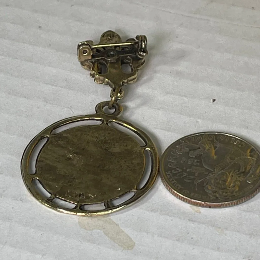 Vintage Indian head penny brooch hallmarked Gold - Image 4