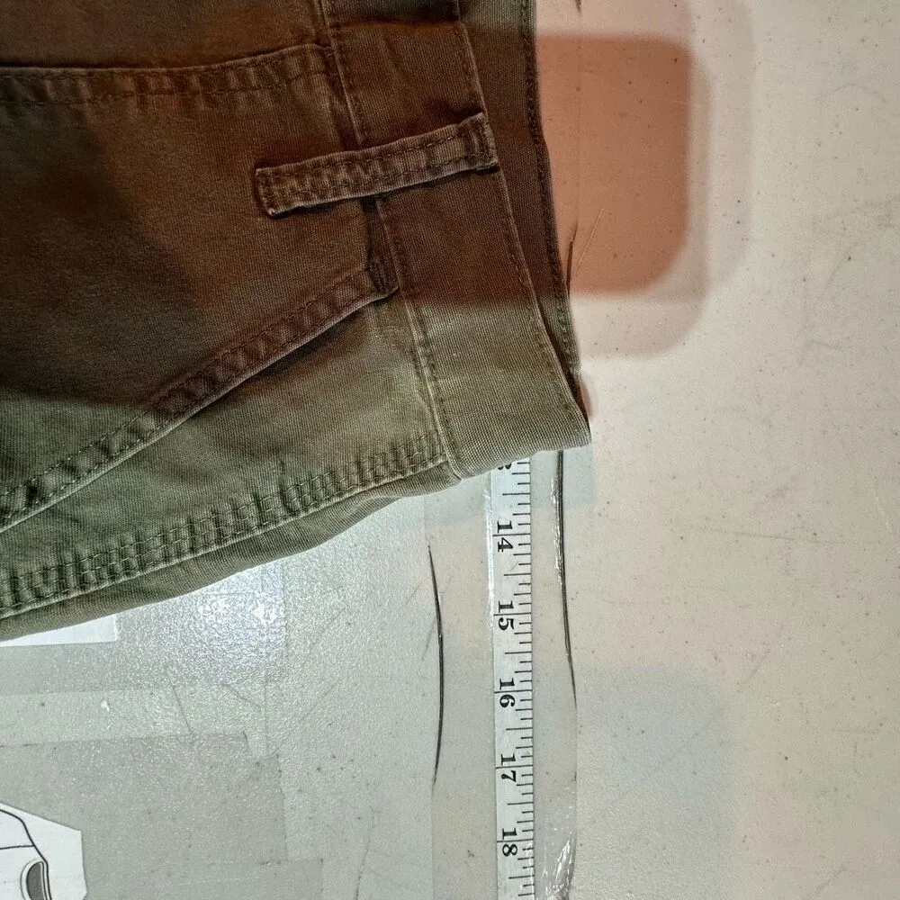 Vintage Lee Womens Straight Leg Workwear Cargo Pants Army Olive Green Size 2 Y2K - Image 9