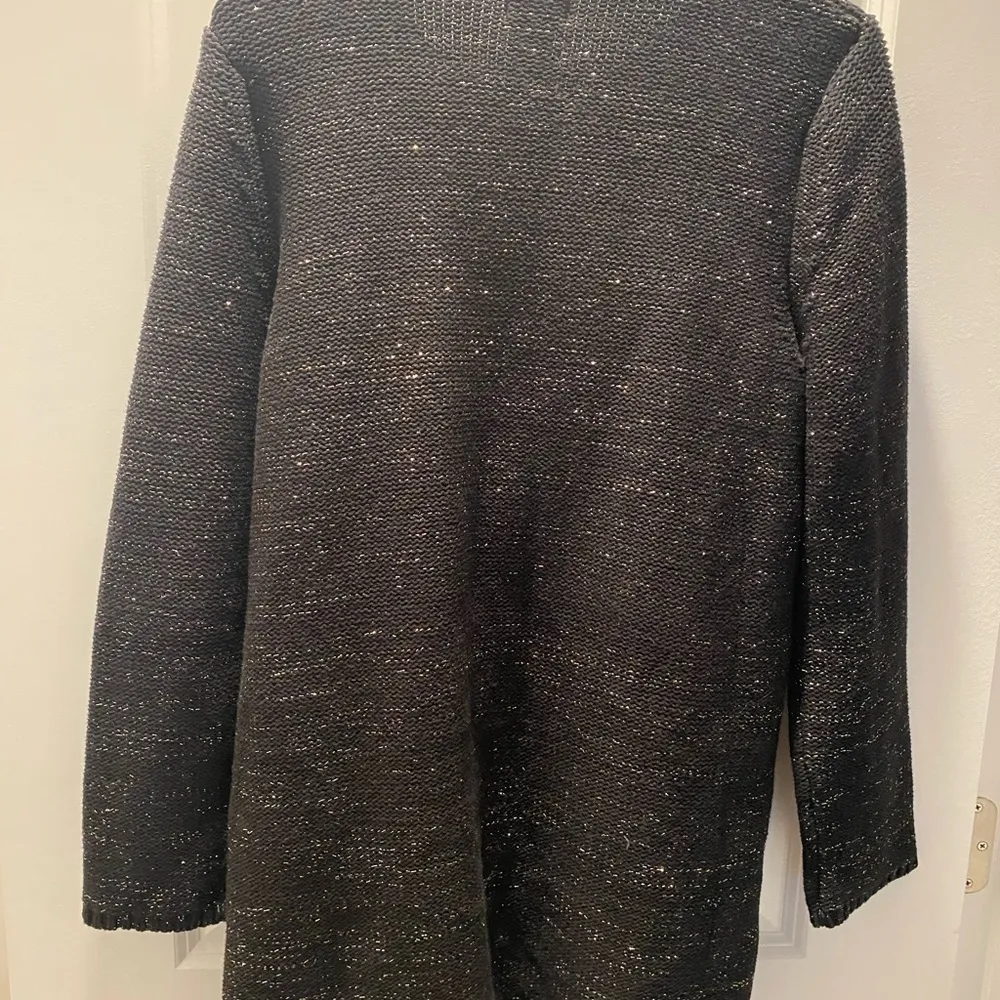 Ruby Rd. Ruffled Poncho Black Sweater Size S - Image 4