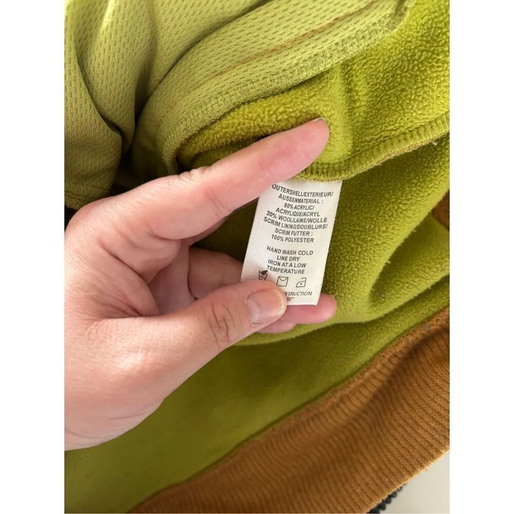 VINTAGE Burton Women Sweatshirt Tan Ribbed Hoodie Wool Blend 1/4 Zip Size Large - Image 3