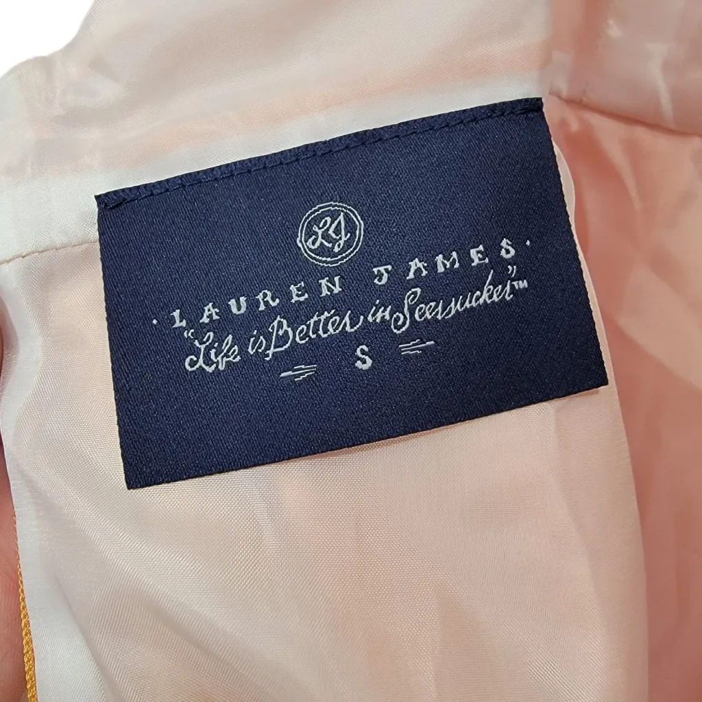 Lauren James Livingston Orange Halter Seersucker Gauze Midi Dress NWT Size Small - Image 6