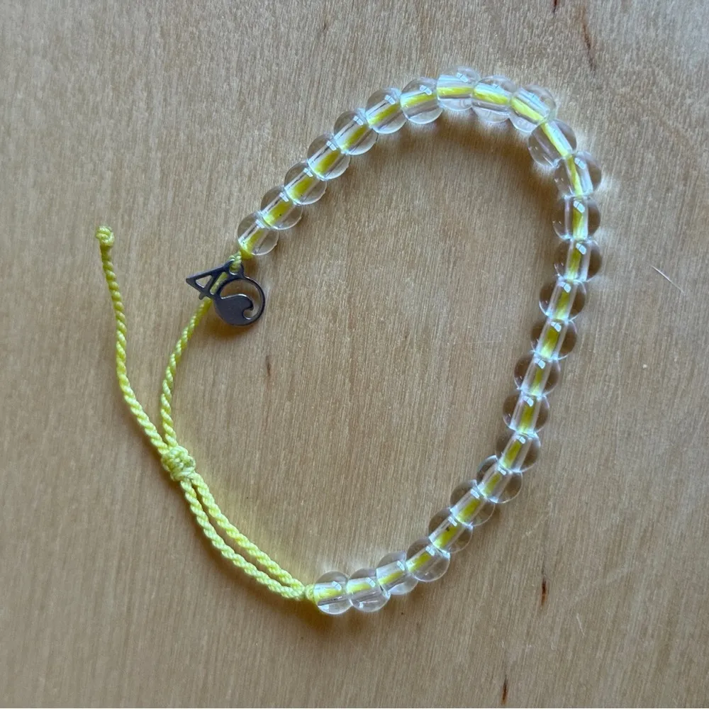 Yellow Beaded Bracelet with Adjustable Cord - Image 2