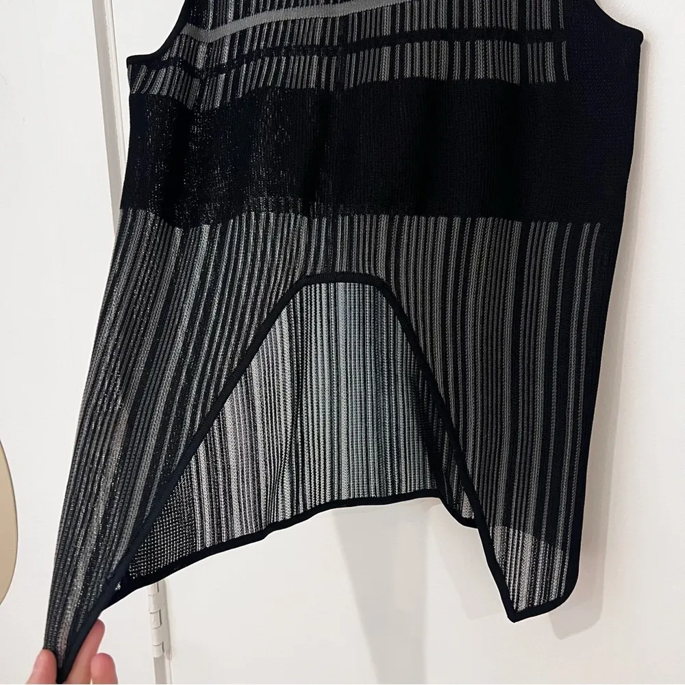 Helmut Lang Semi Sheer Striped Scoop Neck Top - Image 8