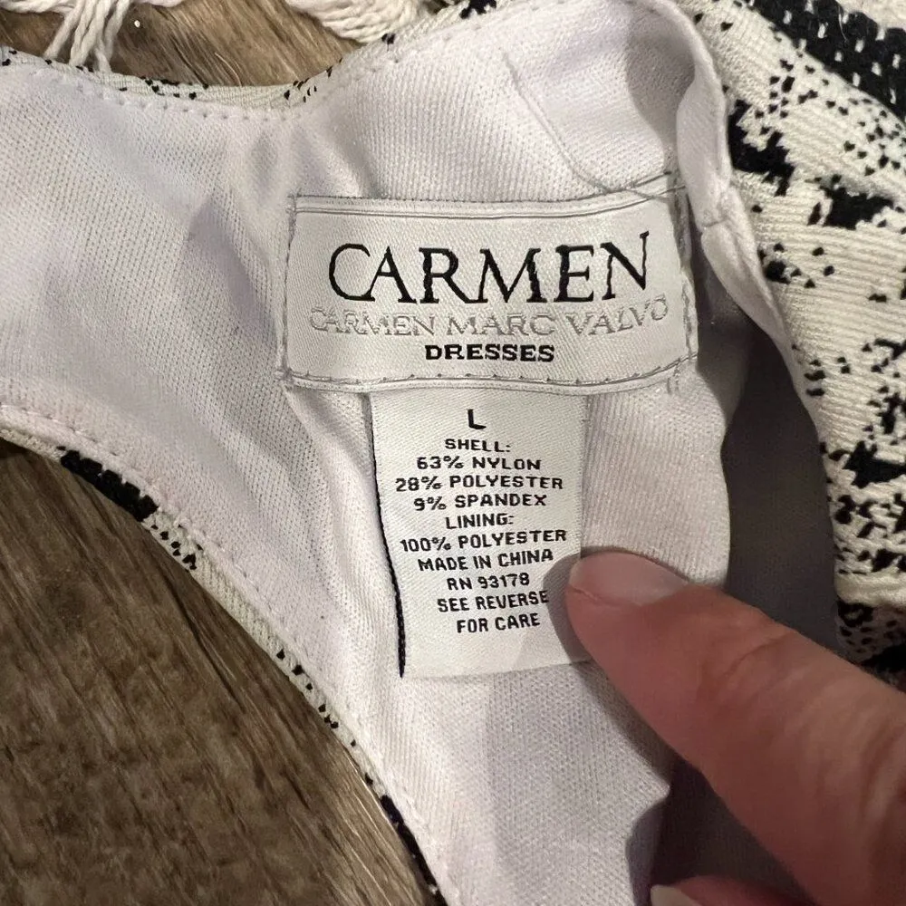CARMEN Carmen Marc Volvo Black and  White Dress Size Large - Image 11