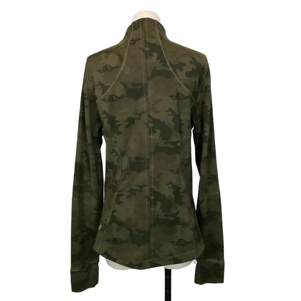 Lululemon Forme Jacket Cuffins Savasana Camo 20cm Fatigue Green Sz 10 - Image 4
