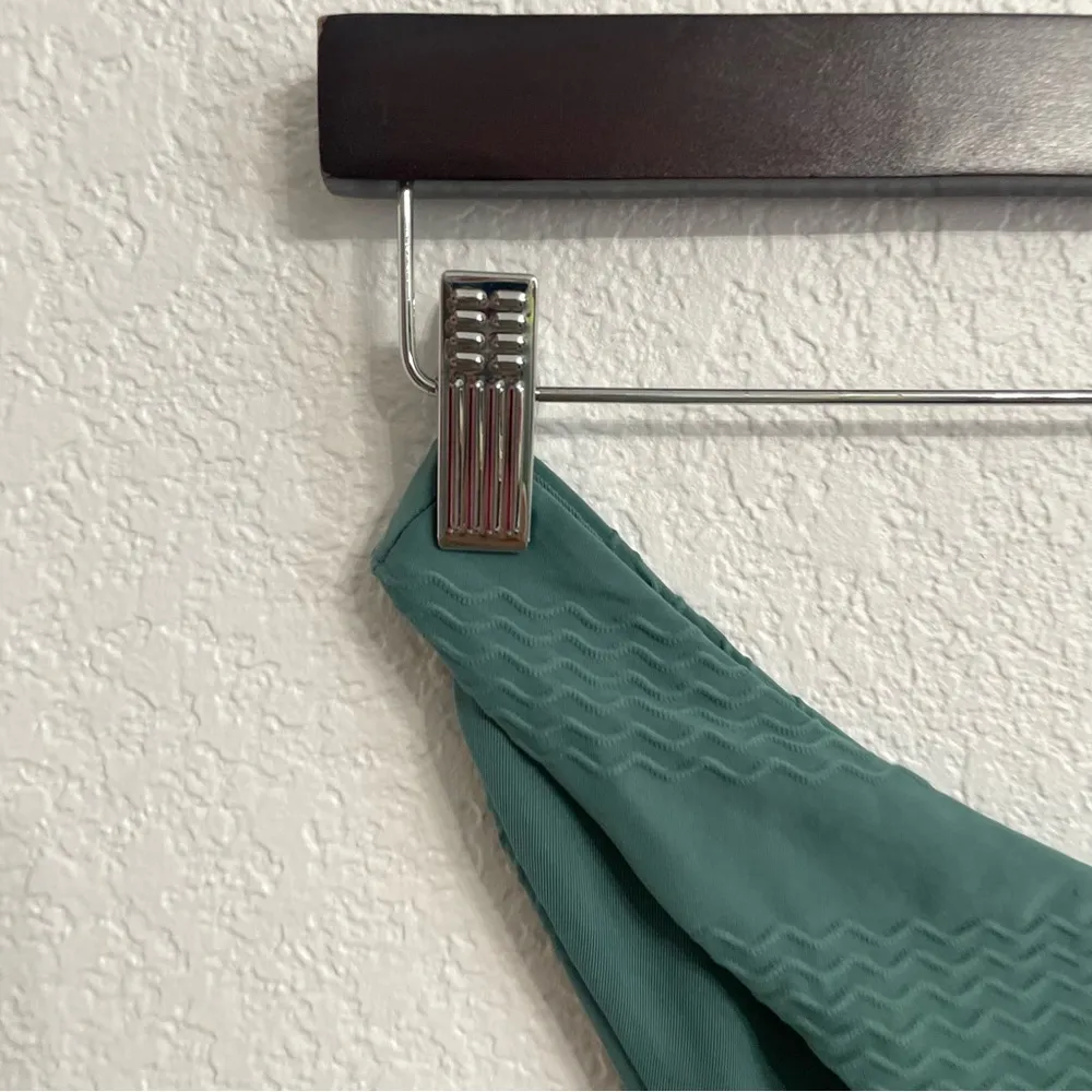 NWT Aerie Womens Swim Bikini Bottom Sage Green Cheeky Texrured Size Large - Image 5