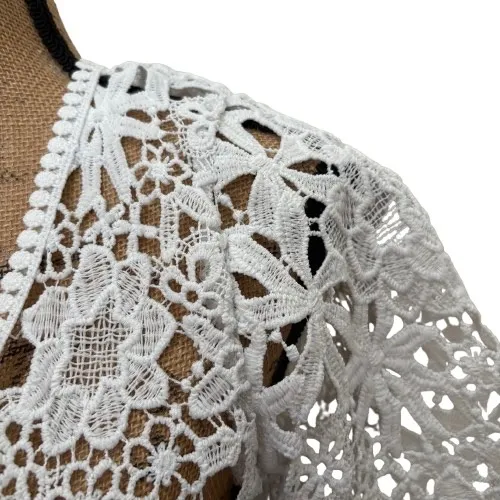 Rabbit Rabbit Rabbit Designs White Floral Lace Open Front Bolero Size Small White - Image 2
