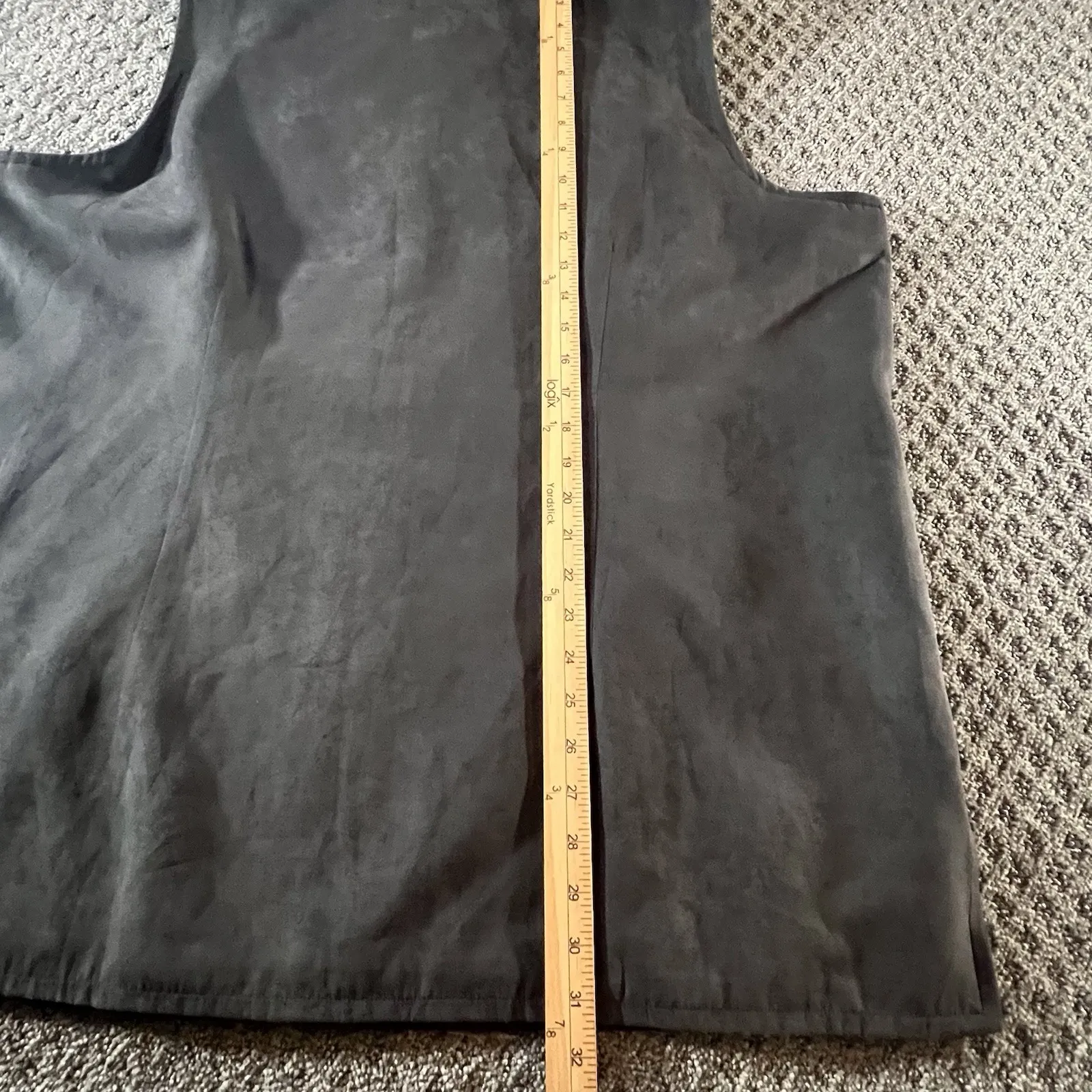 Maggie Barnes 24W Black Faux Suede Vest Plus Size Lined Zip Front Classic - Image 6