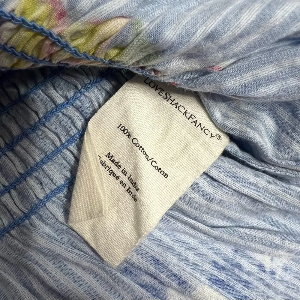 LoveShackFancy Genevive Floral Smocked Castor Top Sz XS - Image 3