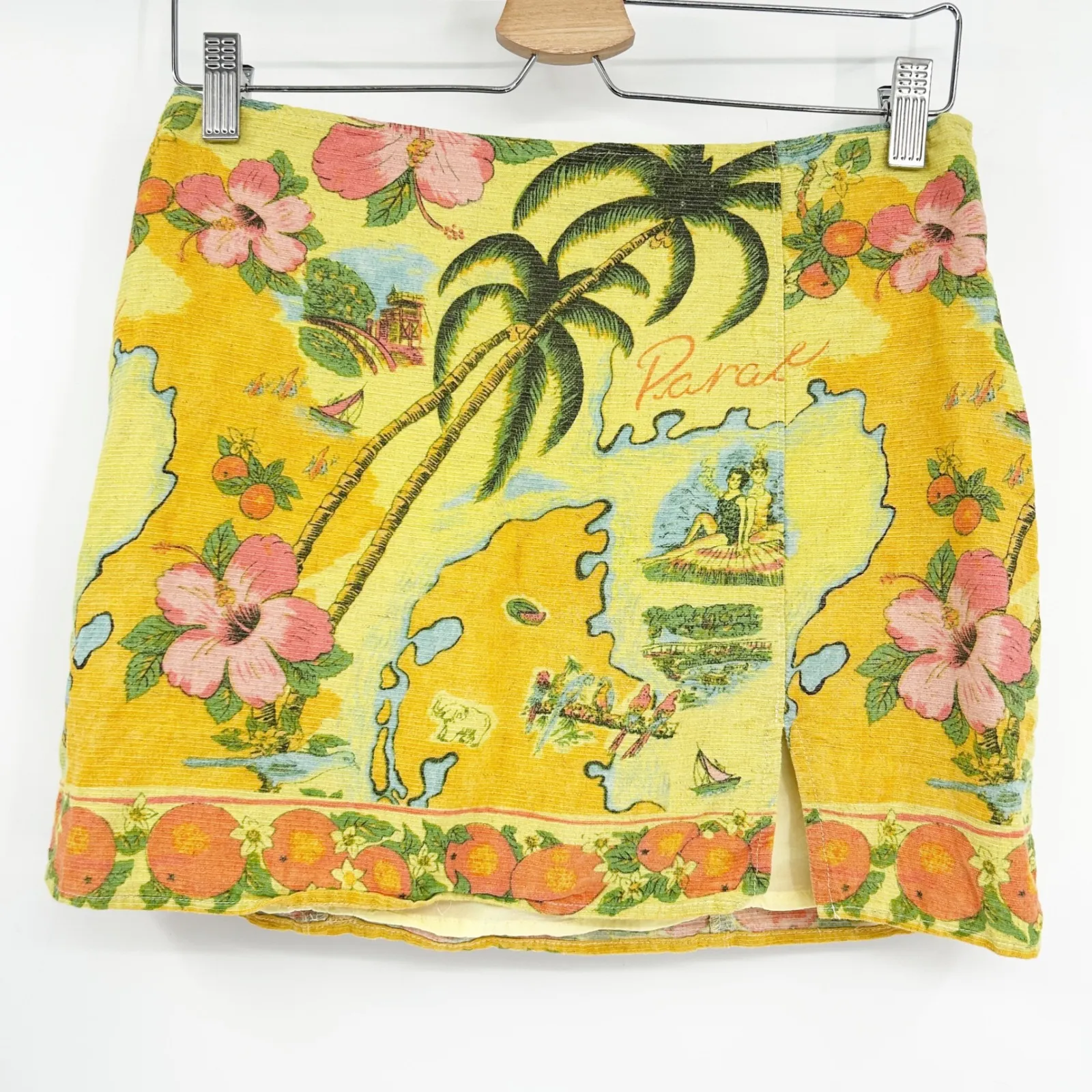 Urban Outfitters UO Womens Resort Tropical Paradise Printed Mini Skirt Size M - Image 3