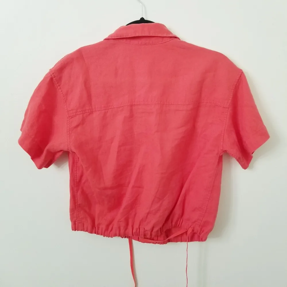 {S} Athleta Playa Linen Tie Top Passionfruit Coral - Image 4