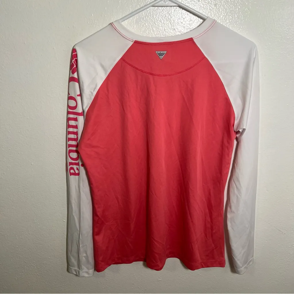 Columbia PFG Tidal II Long Sleeve T-Shirt Pink White M - Image 7