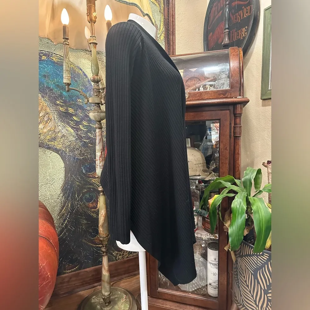 NWOT Athleta Black Open Front Cardigan Sweater Ribbed - Image 3