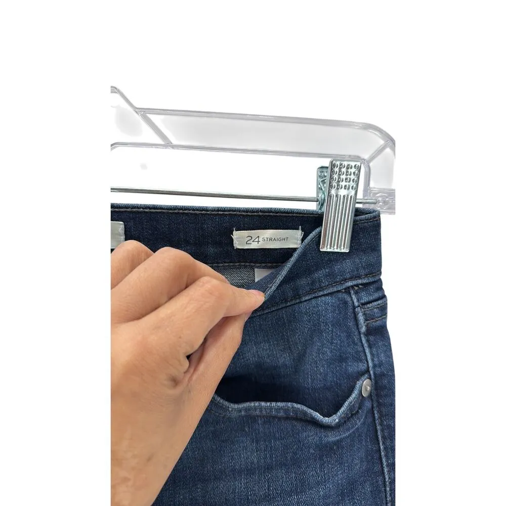 Banana Republic straight leg low rise dark wash size 24 office preppy minimalist - Image 6