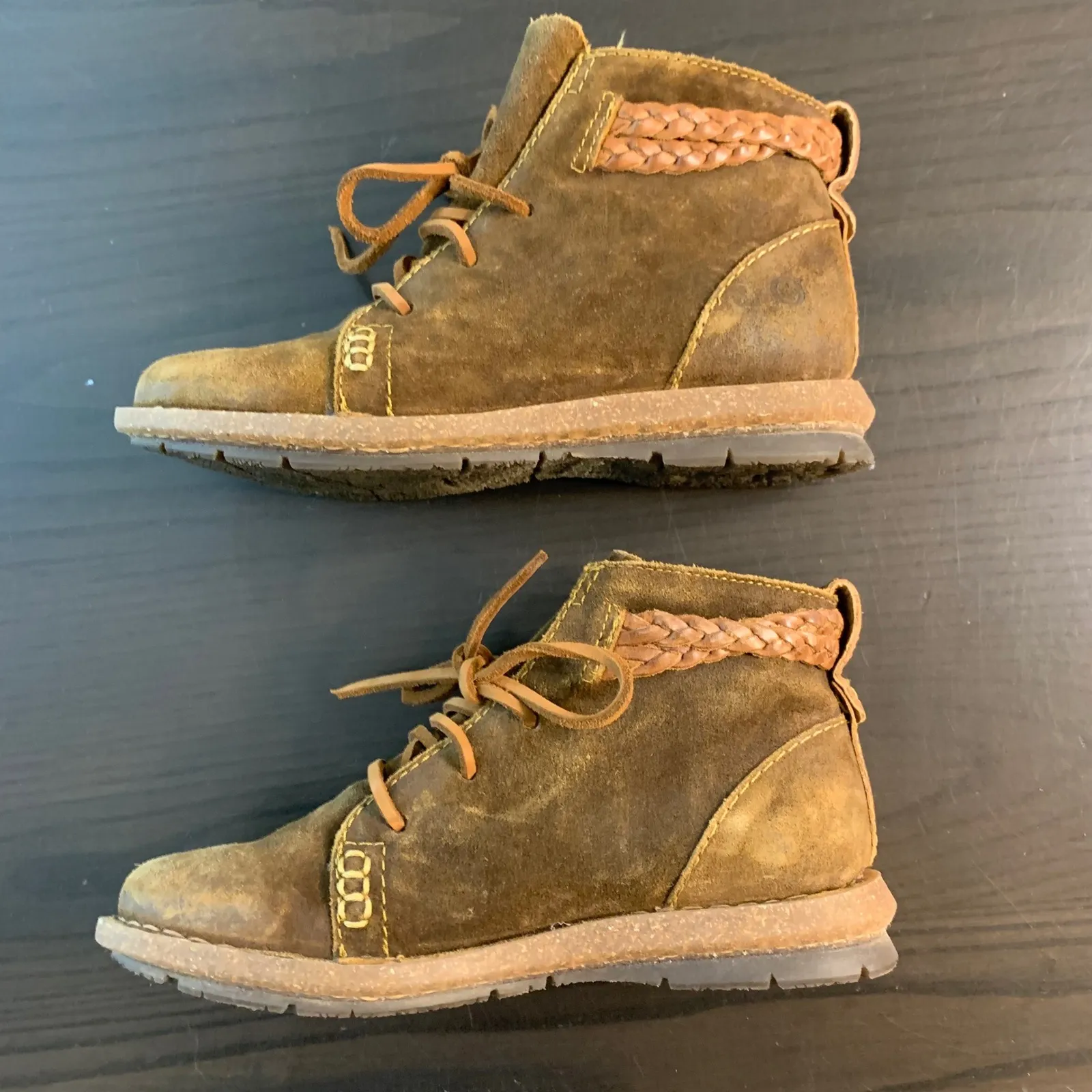 Born Handcrafted Footwear Suede Lace Up Ankle Boots Women Brown Size 6.5 - Image 8