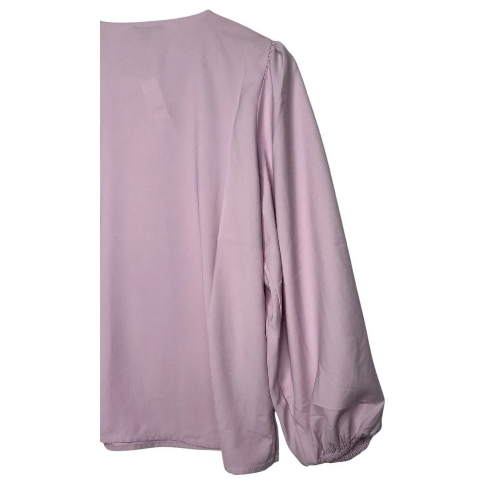 New J Crew Top Womens Small Purple Bishop Sleeve Keyhole Button Career Dressy - Image 12