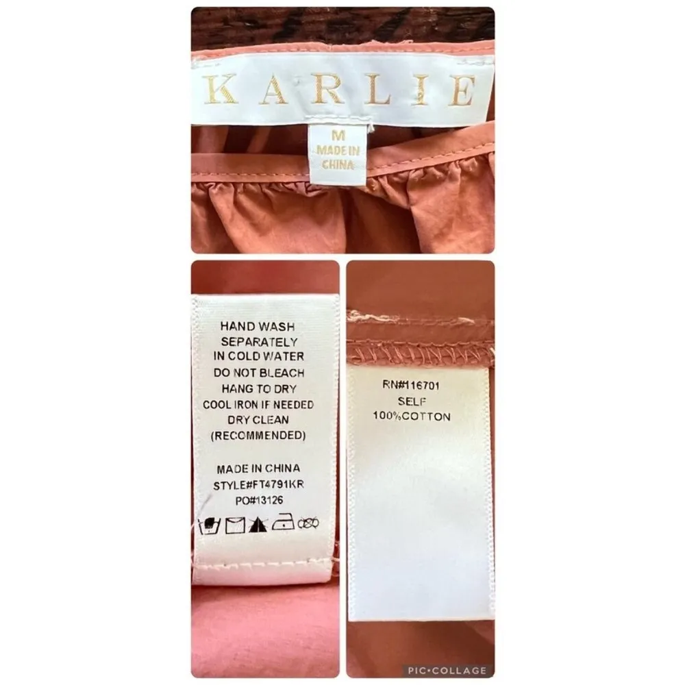 Salmon Karlie poplin square neckline size medium - Image 6