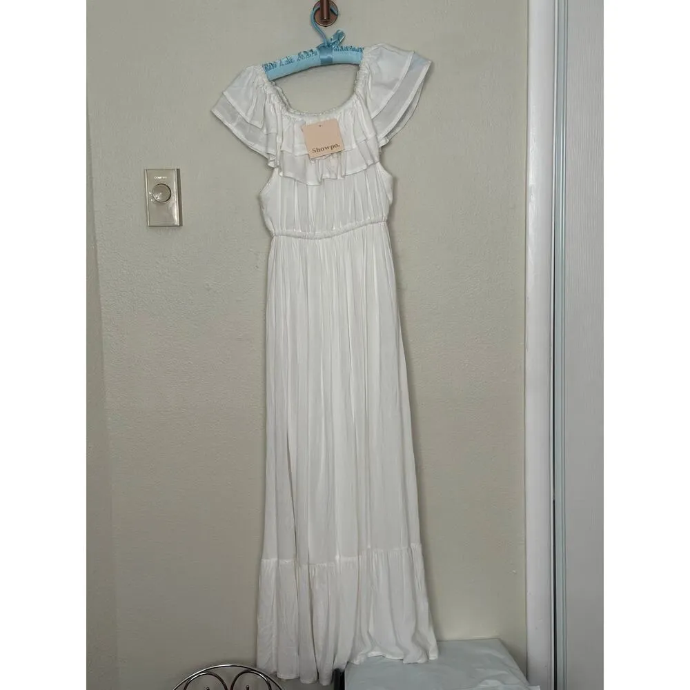 NWT Showpo Notre Dame Midi Maxi Dress Off Shoulder White Bridal Bachelorette - Image 2