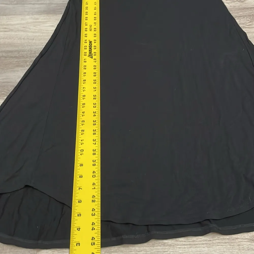 Black Sleeveless Midi Dress Mesh Detail & Keyhole Front Size M - Image 14