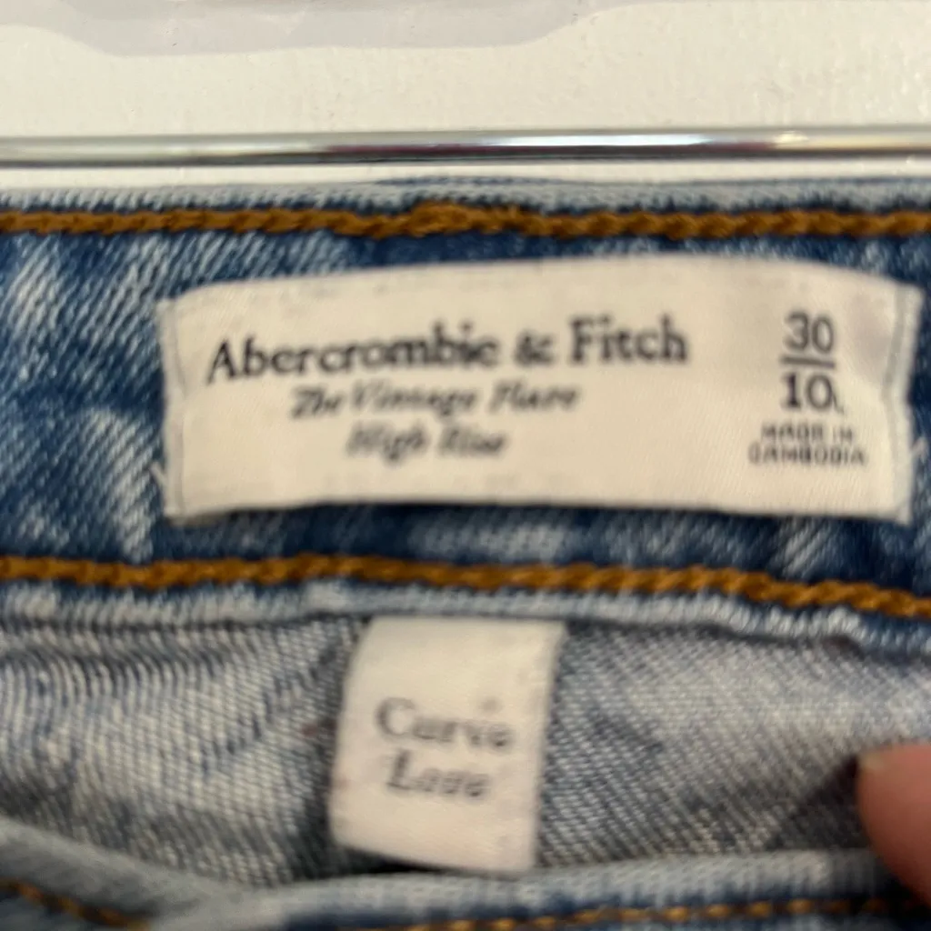 Abercrombie & Fitch The Vintage Flare High Rise Jeans Sz.30 Split Leg Curve Love - Image 9