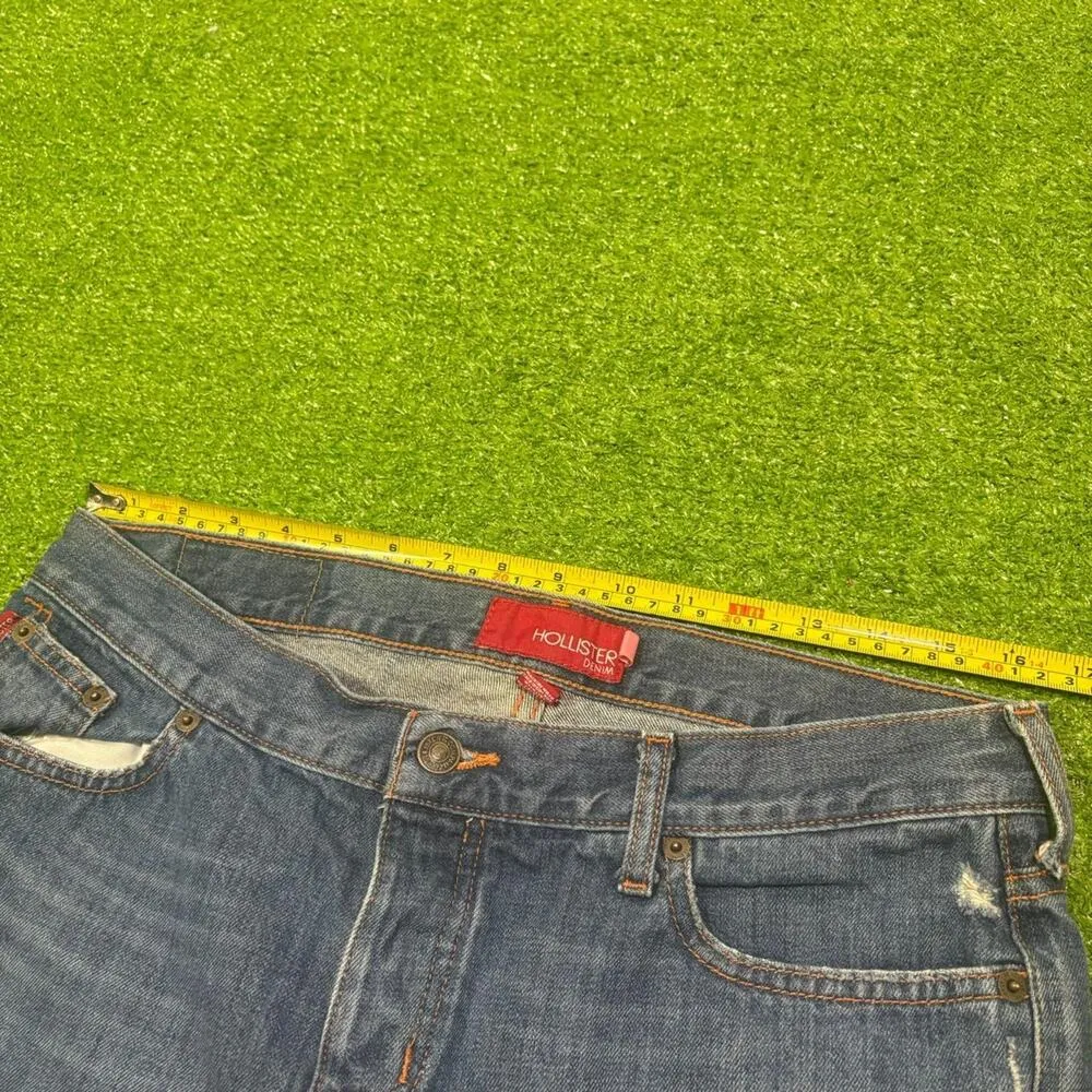 Vtg Y2K Hollister Women’s Size 9 Bootcut Denim Blue Jeans Distressed Low‎ Rise - Image 4