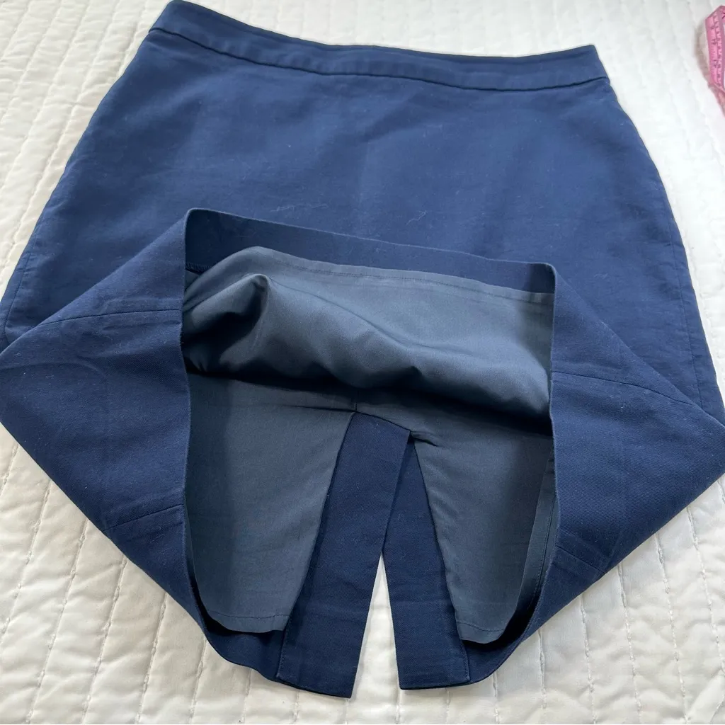 J. Crew 100% Cotton Business Casual Navy Pencil Skirt - Image 8