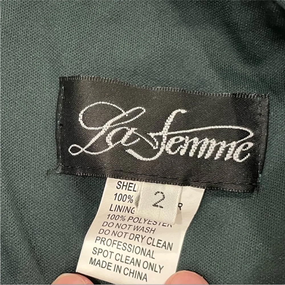 La Femme 28623 Green Sequin Halter Two Piece Sz 2 - Image 6