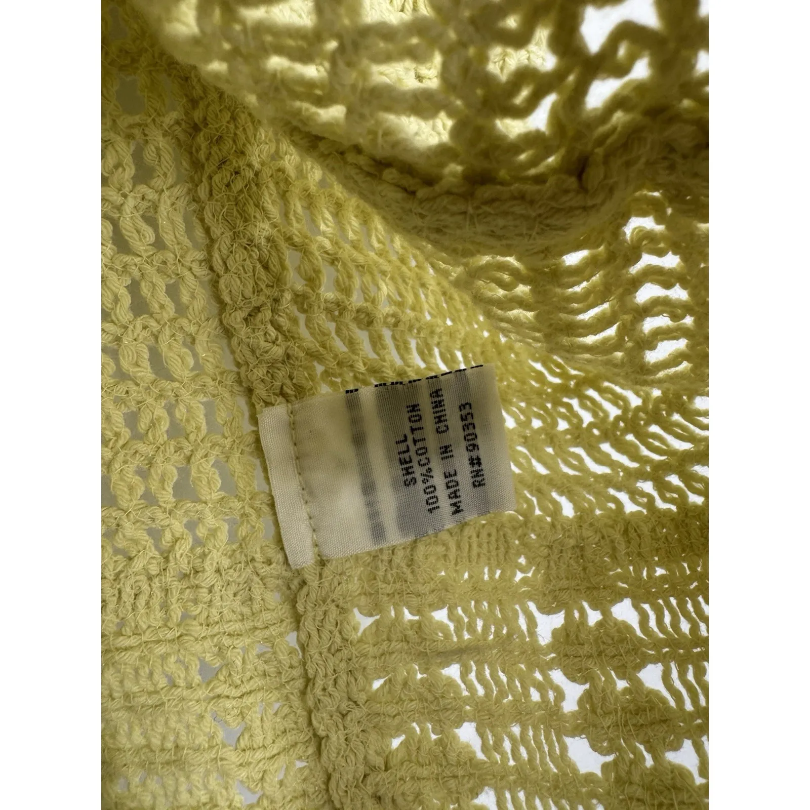 Rebellion Open Knit Button Crop Top Women S Yellow Y2K Retro Coquette Whimsical - Image 5