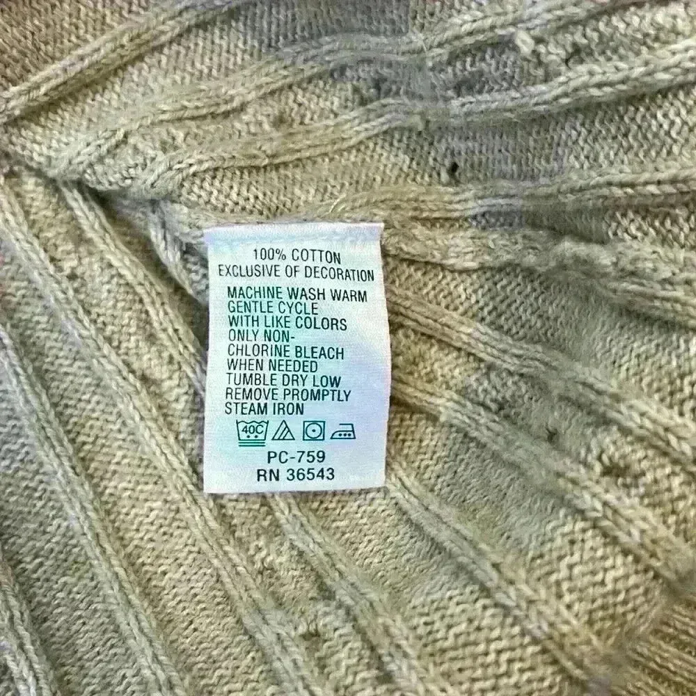 Izod Tan Cable Knit Sweater Size L - Image 9