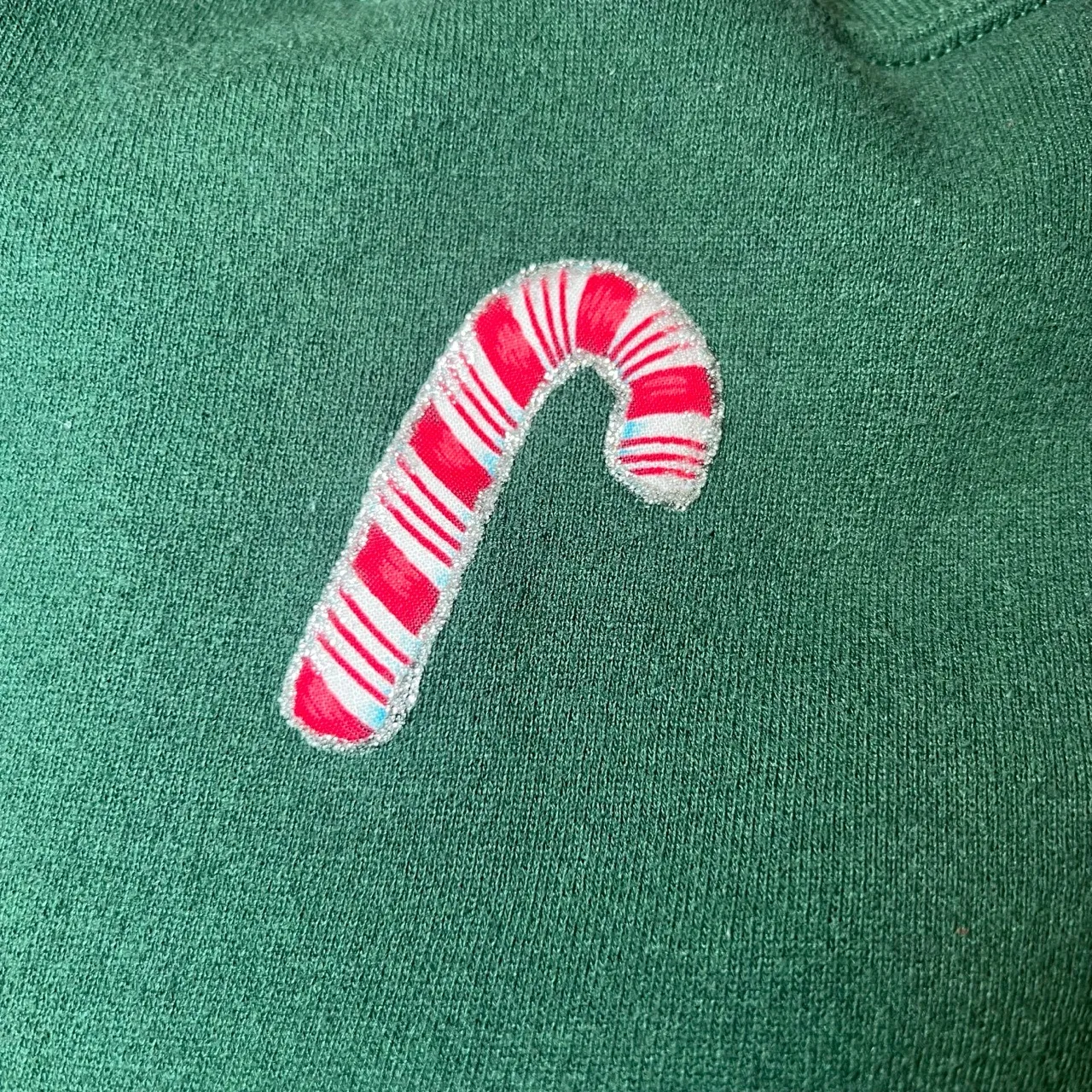 Vintage 90s Christmas Sweatshirt Womens Medium Green Crew‎ Neck Festive Cozy - Image 9
