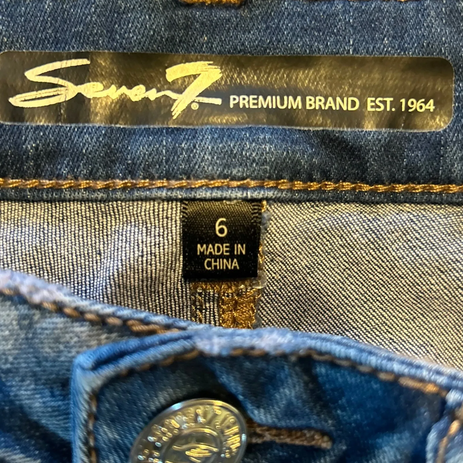 Seven 7 Jeans Size 6 Rhinestone Embellished Legging Jeans Blue Limited Edition - Image 8