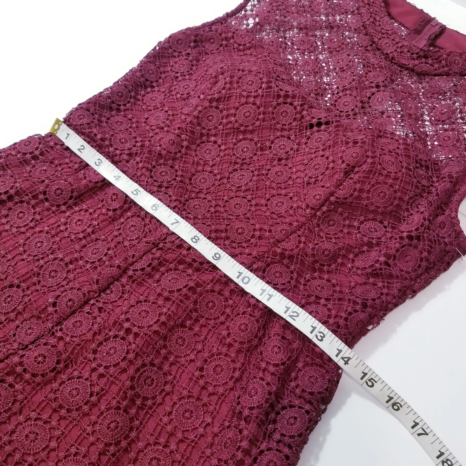 Bisou Bisou Lace Midi Dress Illusion Mock Neck Party Cocktail Work - Image 8