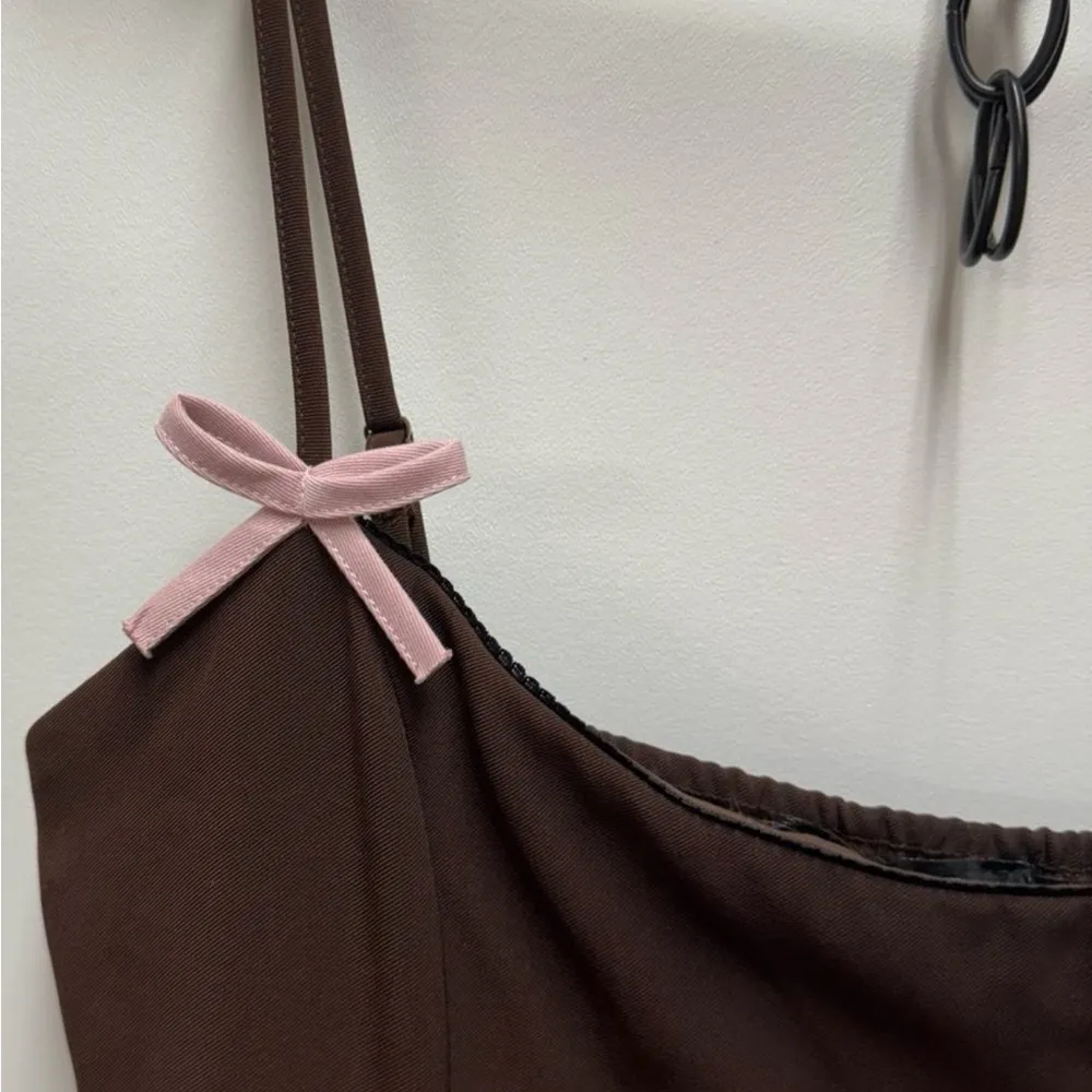 Motel Calilia Bow Mini Dress. Size Large - Image 8