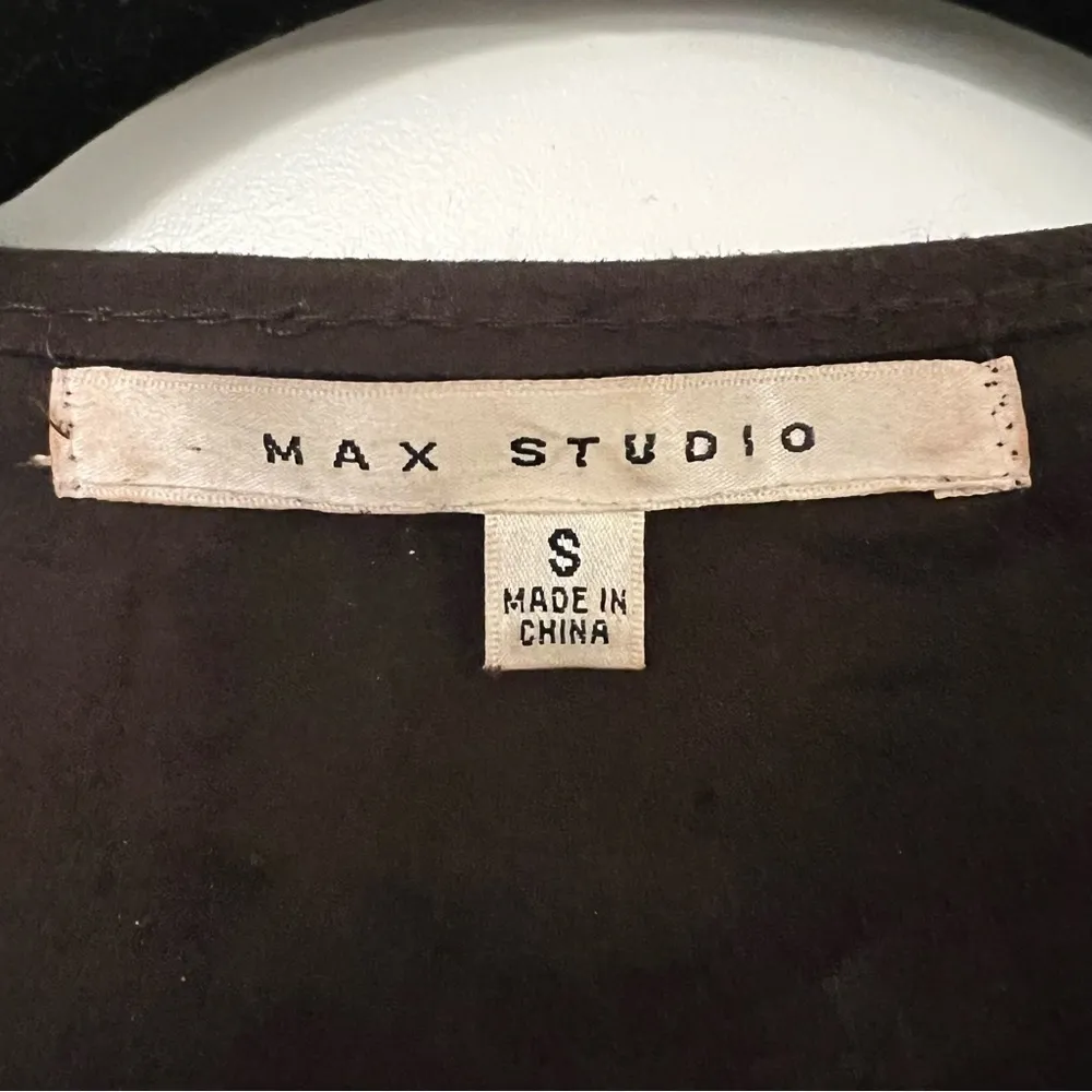 Max Studio Brown Western Cowgirl style Faux Suede Zipper Vest- Small - Image 4