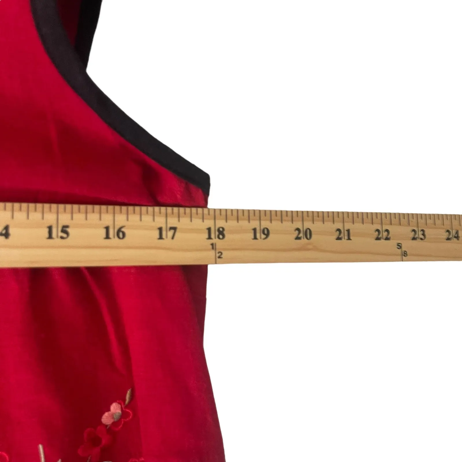 Ease Sport Vintage 90s Size 8 Linen Blend Casual Black‎ Red Floral Maxi Dress Black - Image 8