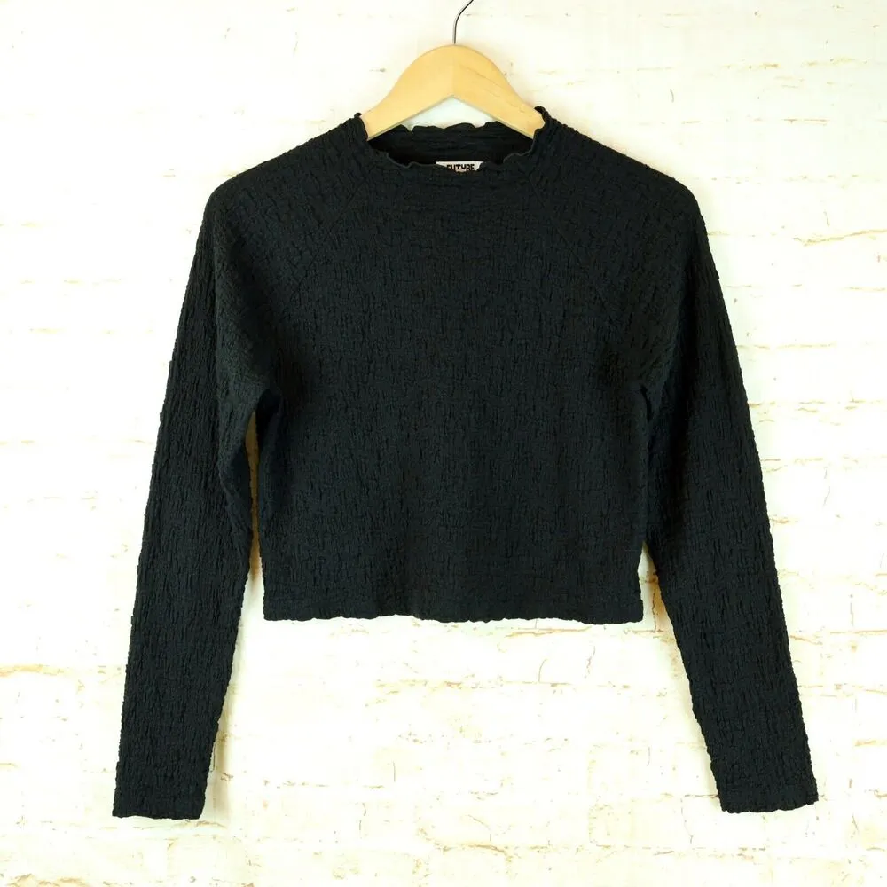 Future Collective Gabriella Karefa Johnson Puckered Womens Top M Black Mock Neck Size M - Image 2